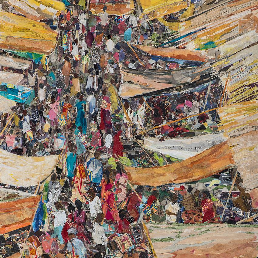 les tableaux collage- les marchés (c) marie christine pariente